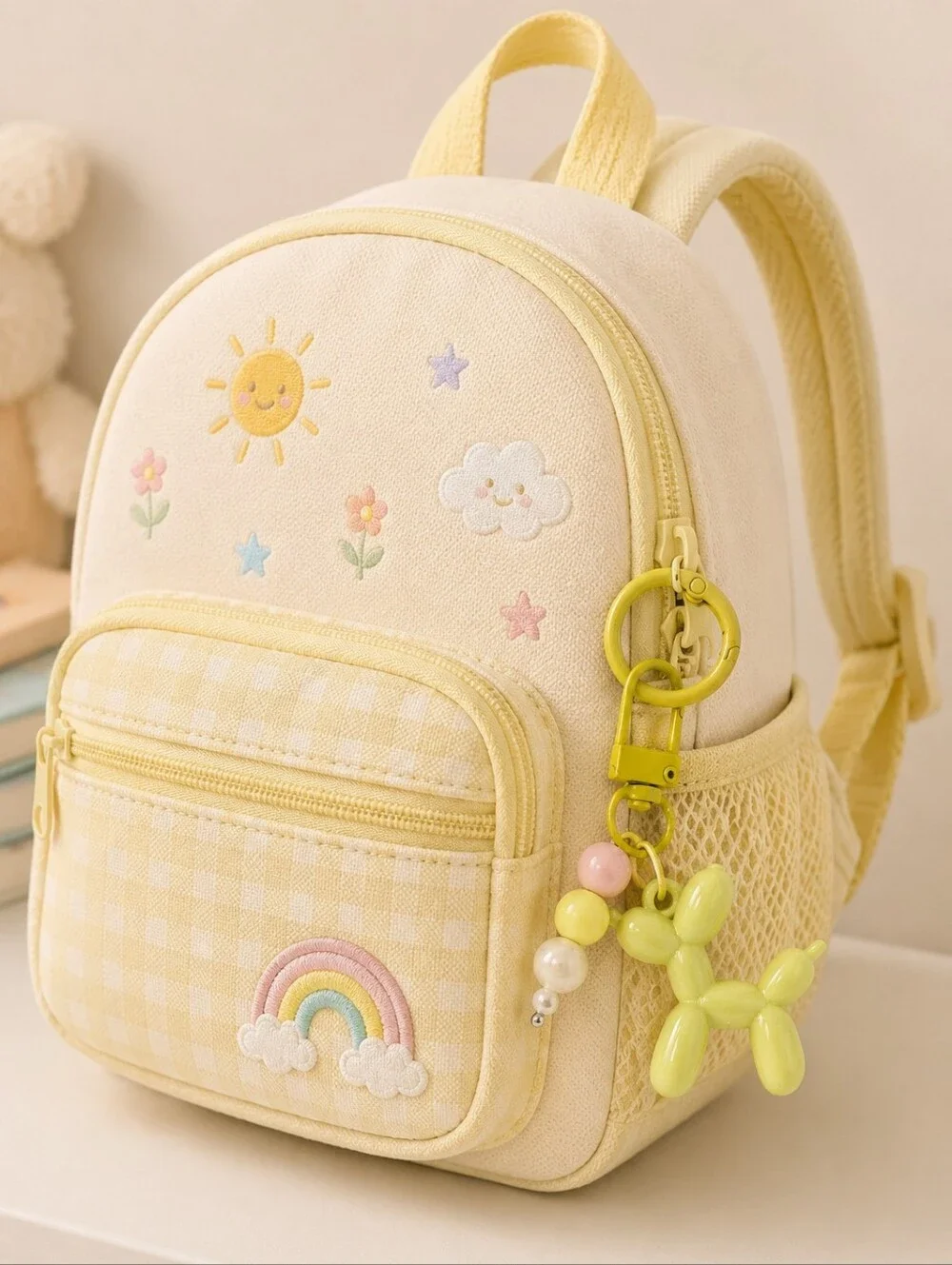 Balloon Dog Keychain Charm | Pastel Yellow Puppy Bag Charm | Purse, Backpack